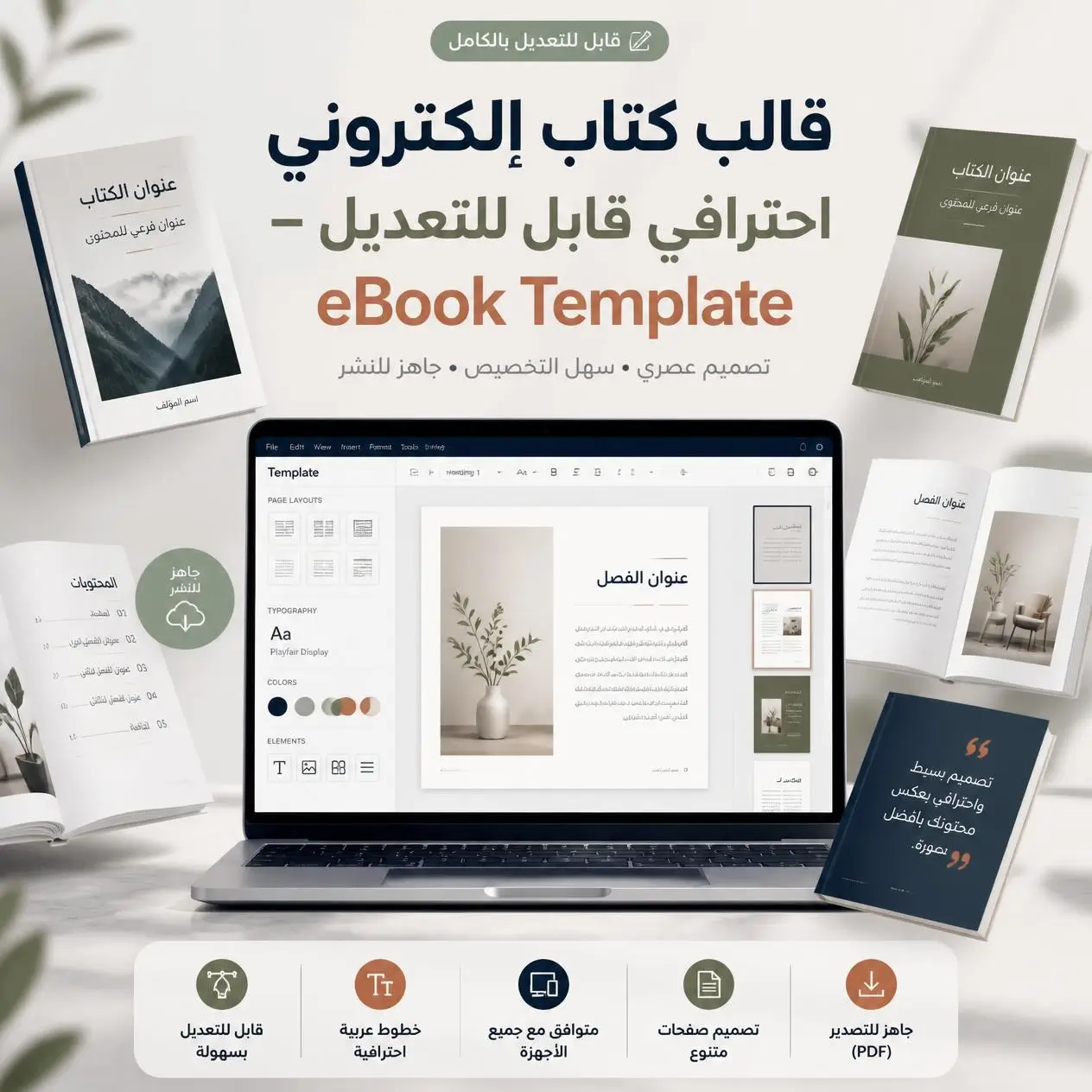 قالب كتاب إلكتروني قابل للتخصيص